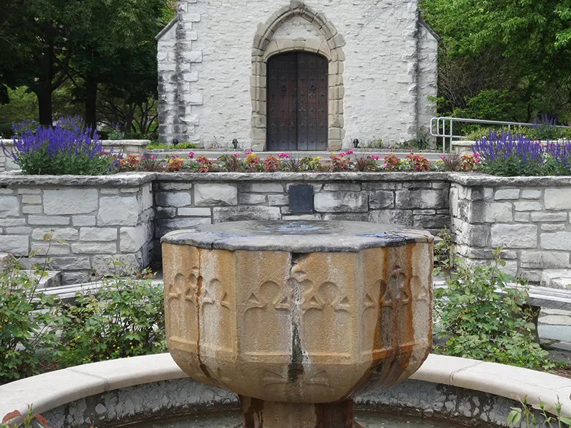 St. Joan of Arch Chapel and fountain